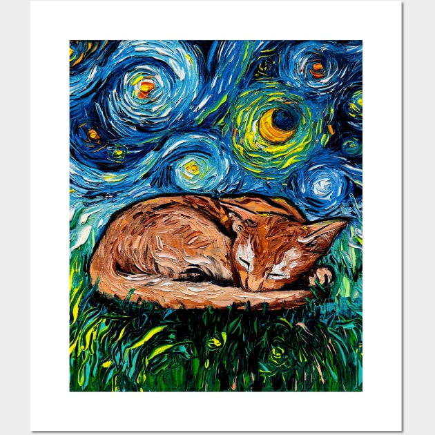 Sleepy Abyssinian Night Wall Art by sagittariusgallery